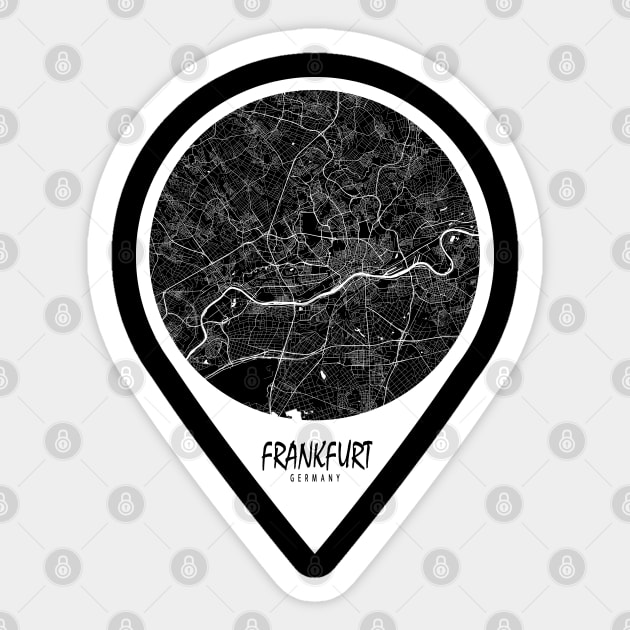 Frankfurt, Germany City Map - Travel Pin Sticker by deMAP Studio